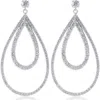 Bliss Diamond 5 Ct Pear Shape Dangle Lab Grown Diamond Large Earrings Gold 2" Tall In 10k White Gold