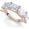 Bliss Diamond 5.10ct Emerald Cut Diamond 5 Stone Wedding Anniversary Ring 14k Gold Lab Grown In 14k Rose Gold