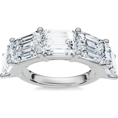 Bliss Diamond 5.10ct Emerald Cut Diamond 5 Stone Wedding Anniversary Ring 14k Gold Lab Grown In 14k White Gold