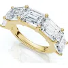 Bliss Diamond 5.10ct Emerald Cut Diamond 5 Stone Wedding Anniversary Ring 14k Gold Lab Grown In 14k Yellow Gold