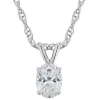 Bliss Diamond 5/8ct Certified Lab Grown Oval Diamond Solitaire Pendant 14k Gold Necklace In 14k White Gold