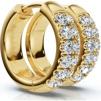 Bliss Diamond 5/8ct Diamond Hoops 10k Gold Earrings Lab Grown 1/2" Tall In Gray