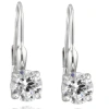 Bliss Diamond 5/8ct Lever Back Dangle Hoops 14k Gold Earrings Lab Grown In 14k White Gold