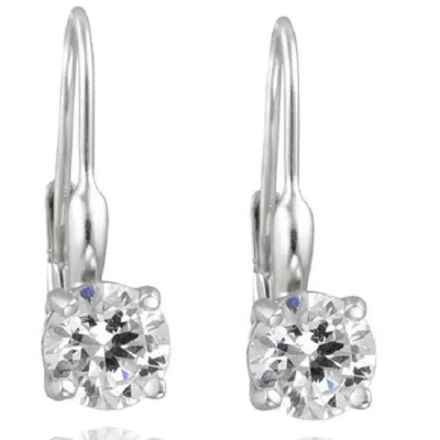 Bliss Diamond 5/8ct Lever Back Dangle Hoops 14k Gold Earrings Lab Grown In 14k White Gold