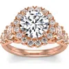 Bliss Diamond 5ct Halo Round Brilliant Cut Diamond Engagement Ring Lab Grown In 14k Rose Gold