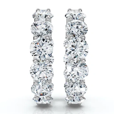 Bliss Diamond 5ct Tw Diamond Inside Outside Hoops Earrings 14k Gold Lab Growm