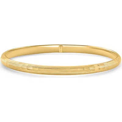 Bliss Diamond 5mm Brushed Bangle Bracelet 18k Gold Over Silver