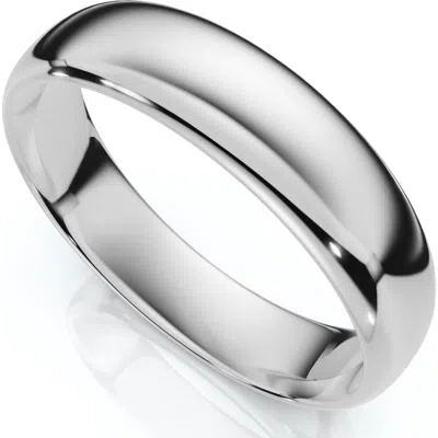 Bliss Diamond 5mm Dome High Polished Wedding Band 14k Gold In 14k White Gold
