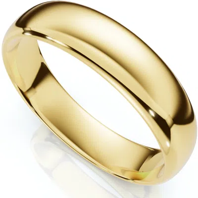 Bliss Diamond 5mm Dome High Polished Wedding Band 14k Gold In 14k Yellow Gold