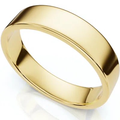 Bliss Diamond 5mm Flat High Polished Wedding Band 14k Gold In Rose Gold