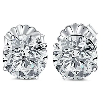 Bliss Diamond 6.00ct Round Diamond Studs 14k White Gold Lab Grown