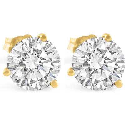 Bliss Diamond 6.00ct Round Diamond Studs 14k Yellow Gold Lab Grown Earrings