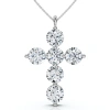 Bliss Diamond 6ct Diamond Cross Pendant Lab Grown 18" Necklace In Gold