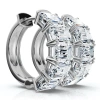 Bliss Diamond 6ct Emerald Cut Diamond Hoops 14k Gold Lab Grown Earrings In White Gold