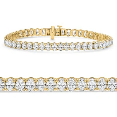 Bliss Diamond 6ct Oval Cut Diamond Tennis Bracelet 14k Gold Lab Grown 7"