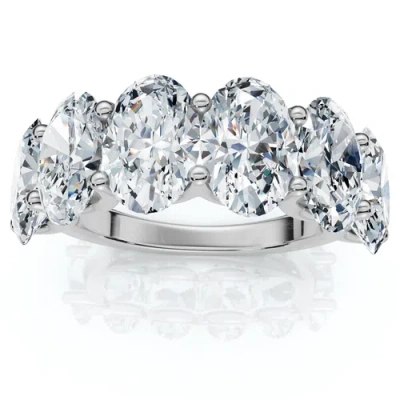 Bliss Diamond 6ct Oval Diamond U Prong Wedding Anniversary Ring 14k Gold Lab Grown In Silver
