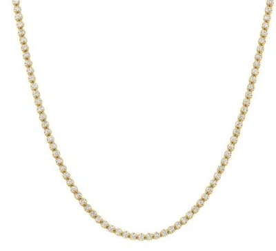 Bliss Diamond 6ct Round Lab Grown Diamond Tennis Necklace 14k Gold 18" Lab Grown