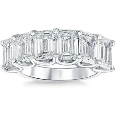 Bliss Diamond 6ct Tw Emerald Cut Diamond Ring U Prong Lab Grown 14k Or Gold In 14k White Gold