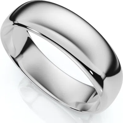 Bliss Diamond 6mm Dome High Polished Wedding Band 14k Gold In 14k White Gold