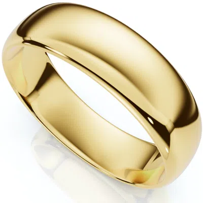 Bliss Diamond 6mm Dome High Polished Wedding Band 14k Gold In Yellow Gold