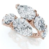 Bliss Diamond 7.10ct Pear & Oval Shape Bypass Ring Gold Lab Grown In 10k Rose Gold