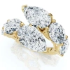 Bliss Diamond 7.10ct Pear & Oval Shape Bypass Ring Gold Lab Grown In 10k Yellow Gold