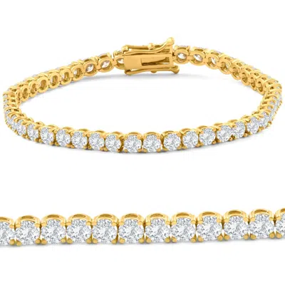 Bliss Diamond 8.00ct Diamond Tennis Bracelet 14k Gold Lab Grown 7" In Silver