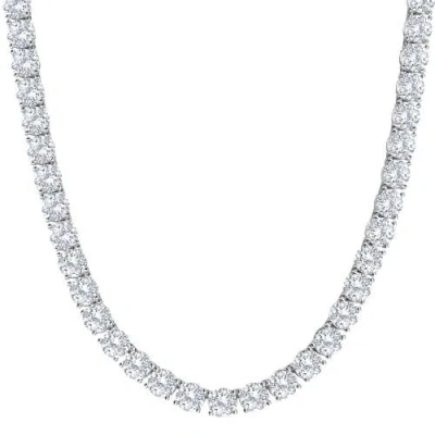 Bliss Diamond 87.80ct Tw Diamond Tennis Necklace 14k Gold 18" Lab Grown In 14k White Gold