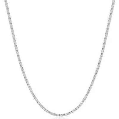 Bliss Diamond 8ct Tw Diamond Tennis Necklace 4-prong 14k Gold 16" Lab Grown In 14k White Gold