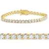 Bliss Diamond 9 Ct Lab Grown Diamond Tennis Bracelet 14k Gold 7" Lab Grown In 14k Yellow Gold