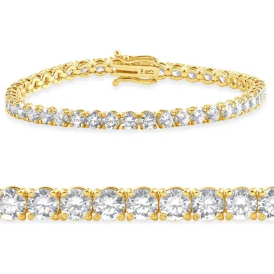 Bliss Diamond 9 Ct Lab Grown Diamond Tennis Bracelet 14k Gold 7" Lab Grown In 14k Yellow Gold