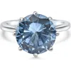 Bliss Diamond Aquamarine Solitaire Flower Ring 14k Gold 10mm Lab Grown