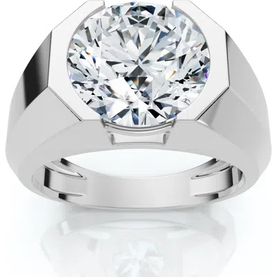 Bliss Diamond Bezel Diamond Ring 14k Gold Or Pt Lab Grown In Silver