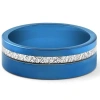 Bliss Diamond Blue Tungsten Ring Meteor Inlay 8mm Wedding Band