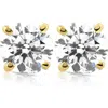 Bliss Diamond Certified 1 1/2 Ct Lab Grown Diamond Studs 14k Gold Screw Backs In 14k Yellow Gold