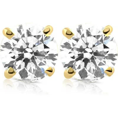 Bliss Diamond Certified 1 1/2 Ct Lab Grown Diamond Studs 14k Gold Screw Backs In 14k Yellow Gold