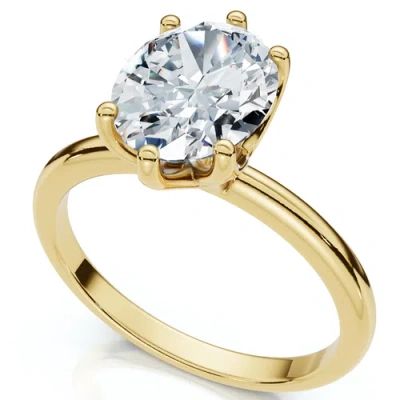 Bliss Diamond Certified 1 1/2ct Lotus Solitaire Diamond Engagement Ring 14k Gold Lab Grown