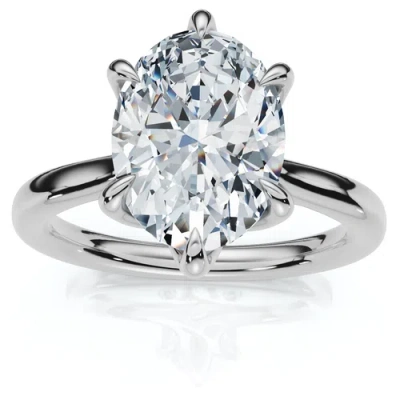 Bliss Diamond Certified 1 1/2ct Oval Diamond Solitaire Engagement Ring 14k Gold Lab Grown In Silver