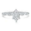 Bliss Diamond Certified 1 1/3ct Hexagon Diamond Jamie Engagement Ring 14k Gold Lab Grown In Silver