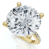 Bliss Diamond Certified 10 1/3ct Round Diamond Engagement Ring With Accents 14k Gold Lab Grown In 14k Yellow Gold