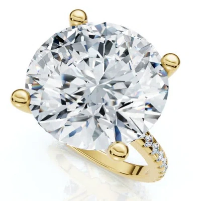 Bliss Diamond Certified 10 1/3ct Round Diamond Engagement Ring With Accents 14k Gold Lab Grown In 14k Yellow Gold