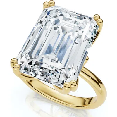 Bliss Diamond Certified 10ct Emerald Cut Diamond Solitaire Engagement Ring 14k Gold Lab Grown In 14k Yellow Gold