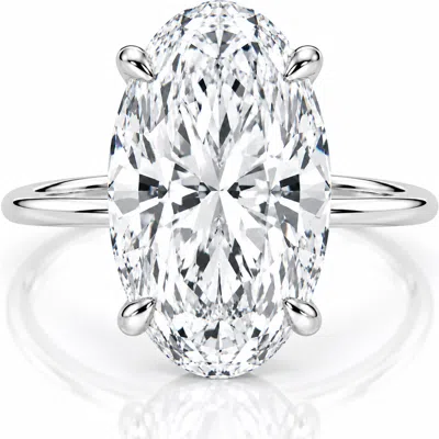 Bliss Diamond Certified 10ct Oval Diamond Solitaire Engagement Ring 14k Gold Lab Grown In 14k White Gold