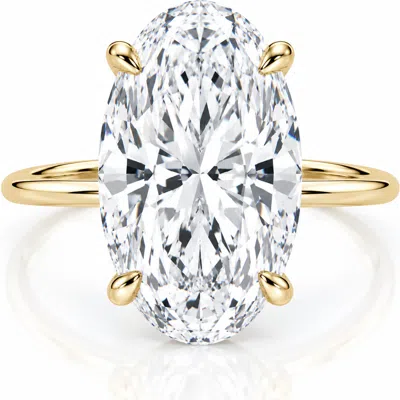 Bliss Diamond Certified 10ct Oval Diamond Solitaire Engagement Ring 14k Gold Lab Grown In 14k Yellow Gold