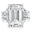 Bliss Diamond Certified 11.90ct Emerald Diamond & Trapezoid Engagement Ring Lab Grown 14k Gold In 14k White Gold