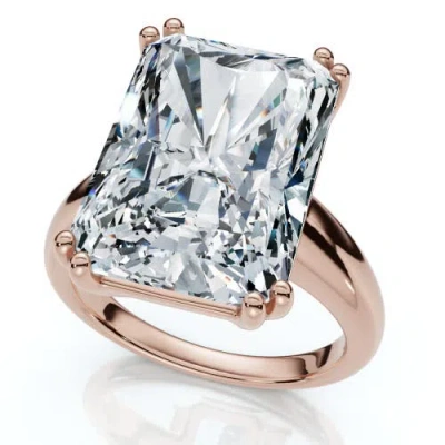 Bliss Diamond Certified 11ct Radiant Cut Diamond Engagement Ring 14k Gold Lab Grown In 14k Rose Gold