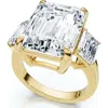 Bliss Diamond Certified 12ct Emerald Cut Diamond Engagement Ring 14k Gold/platinum Lab Grown