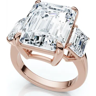 Bliss Diamond Certified 12ct Emerald Cut Diamond Engagement Ring 14k Gold/platinum Lab Grown