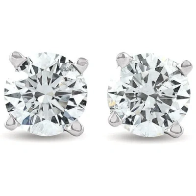 Bliss Diamond Certified 1.34ct Diamond Studs Earrings 14k Gold In Metallic