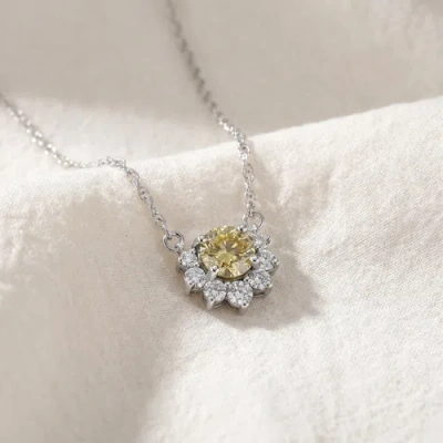 Bliss Diamond Certified 1.35ct Natural Fancy Diamond Pendant 14k Gold Necklace In Silver
